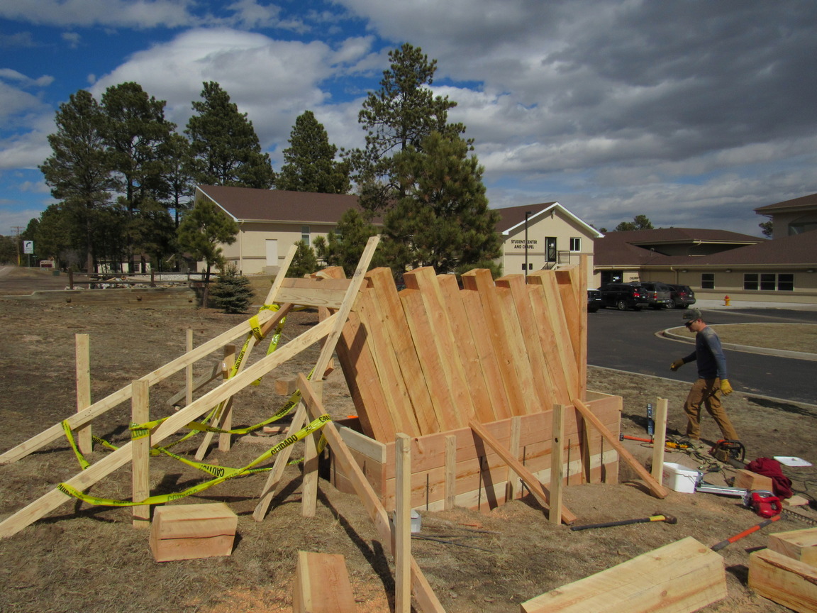 rough cut timber sign beams